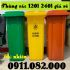Hạ giá thùng rác nhựa màu xanh, thùng rác 120l 240l 660l giá rẻ miền tây- lh 0911.082.000