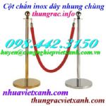 Cột chắn inox dây chùng - đầu tròn