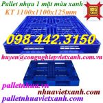 Pallet nhựa 1100x1100x125mm – nhựa nguyên sinh – xanh dương – hàng mới