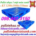 Pallet nhựa 1200x1000x150mm đan thanh – xanh dương – nhựa nguyên sinh – hàng mới