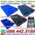 Pallet nhựa 1200x800x150mm đan thanh màu xanh dương và đen