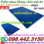 Pallet nhựa lót sàn không chân 1000x600x35mm - mặt lưới - nhựa tái sinh