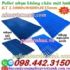 Pallet nhựa lót sàn không chân 1000x600x35mm - mặt lưới - xanh dương