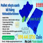 Pallet nhựa kê hàng 1000x600x100mm PL04LS. – pallet lót kho – pallet kê thuốc 1000x600x100mm mặt lỗ