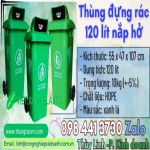 Thùng rác nhựa 120 lít màu xanh giảm giấ mua covy