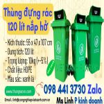 Thùng đựng rác 240 lit nắp hở màu xanh loại tốt