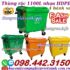 Thùng rác 1100 lít nhựa HDPE 4 bánh xe