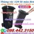 Khuyến mãi giá sốc – thùng rác 120 lít màu đen nhựa HDPE nắp kín 2 bánh xe