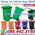 Thùng rác 240 lít nắp kín nhựa HDPE 2 bánh xe - nhiều màu sắc phân loại rác