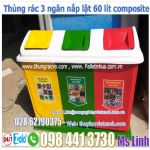 Thùng rác nắp lật 2 ngăn và 3 ngăn composite giá sốc LH: 0984413730 Ms Linh