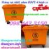 Thùng rác 660 lít nhựa HDPE 4 bánh xe màu cam