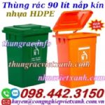 Thùng rác 90 lít nắp kín nhựa HDPE MGB90K