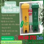 Thùng rác nhựa đạp chân 120 lít