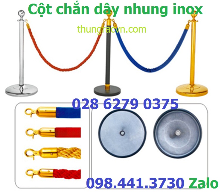 Cột Chắn Inox Vàng Dây Nhung – Sự Kết Hợp Hoàn Hảo Giữa Sang Trọng và Chuyên Nghiệp
