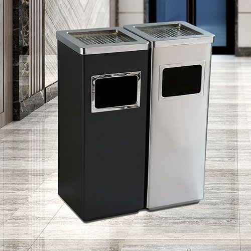 Thùng rác inox gạt tàn 300x240x610mm