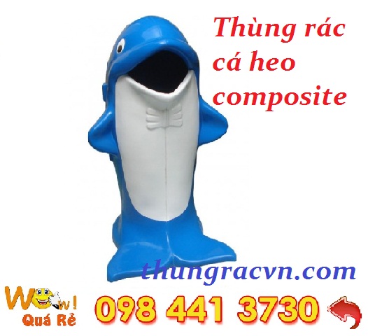 Thùng rác cá heo composite